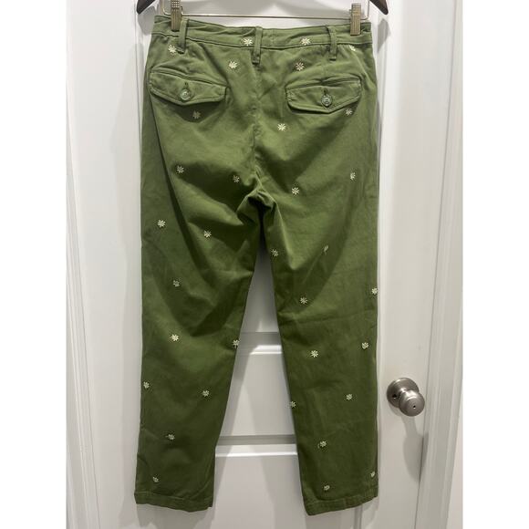 Free People x Driftwood Embroidered Flower Chino Pants Sz S - Picture 7 of 7